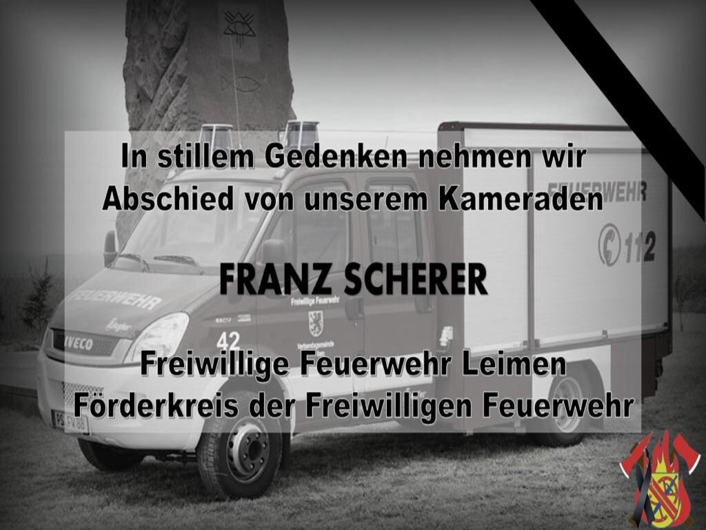 Traueranzeige Franz Scherer