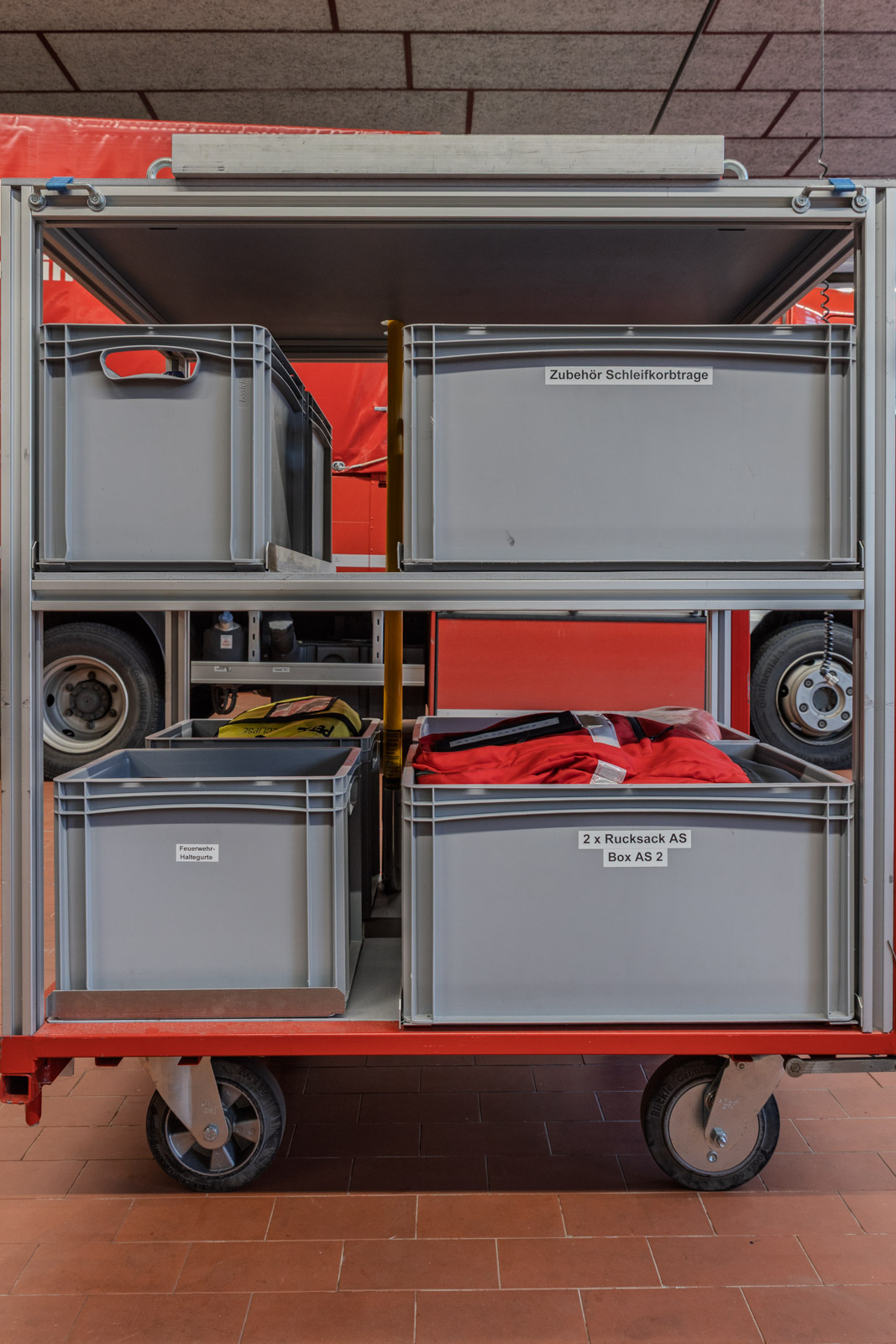 Rollwagen Absturzsicherung