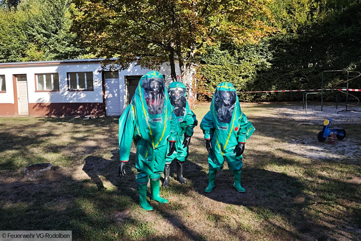 Brandschutzerziehung Grundschule Merzalben Beschädigte Gasleitung in der Straße